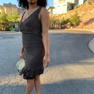 VINTAGE BROWN POLKA DOT DRESS